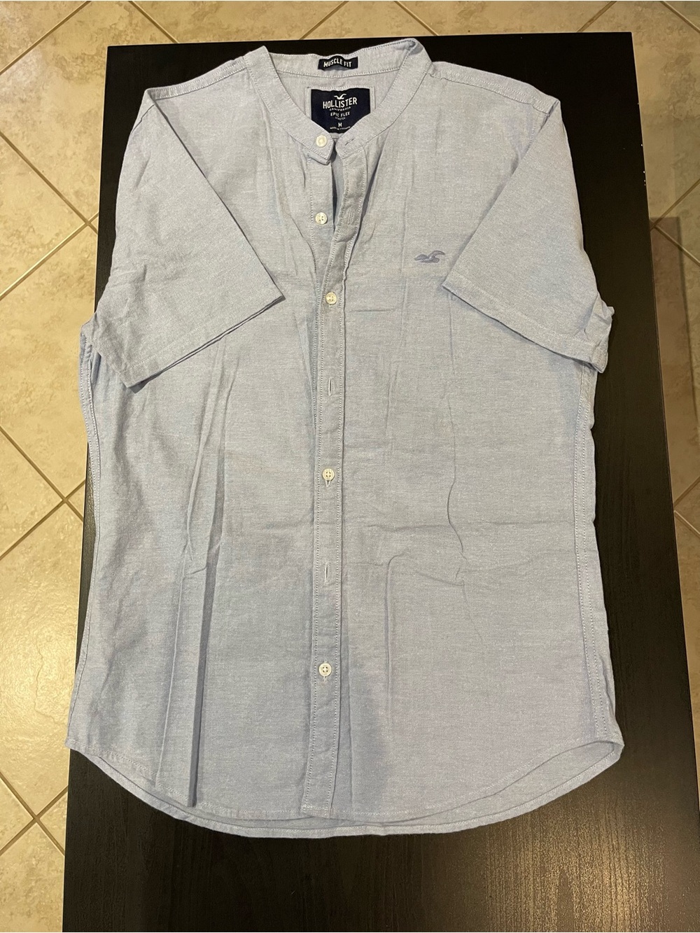 Hollister Men’s Light Blue Short-Sleeve Button-Down Shirt